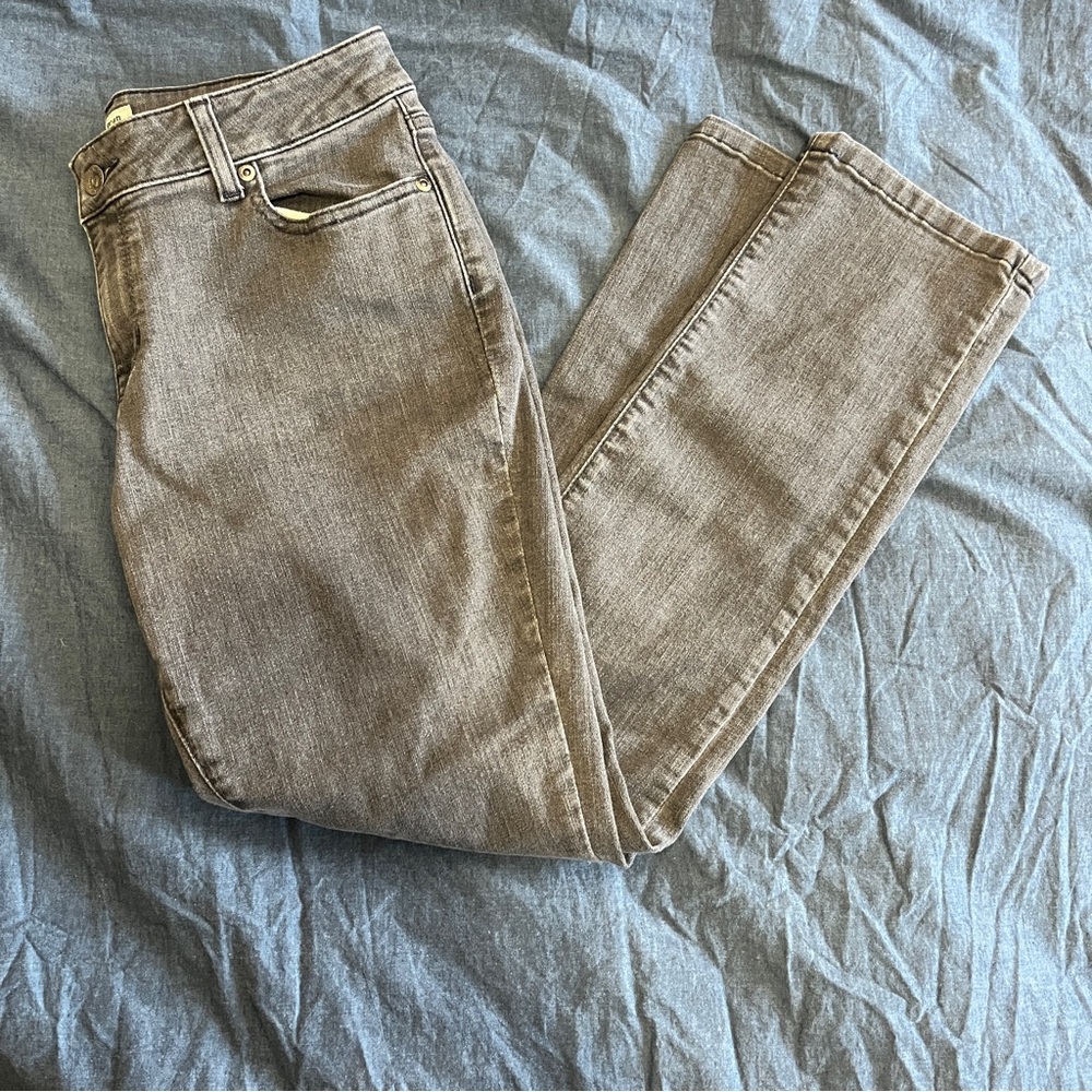 L.L. Bean women's gray slim jeans, P8